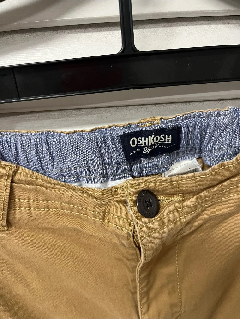 OshKosh B'gosh Tan Boys' Stretch Waist Pants with Blue Inner Waistband